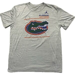 Florida Gators Mens Team Issued Shirt Jordan Basketball Gray Nike Dri-Fit Large
